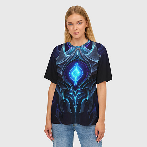 Женская футболка оверсайз Магическая синяя абстракция / 3D-принт – фото 3