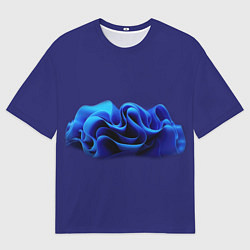 Женская футболка оверсайз Синие воланы графика