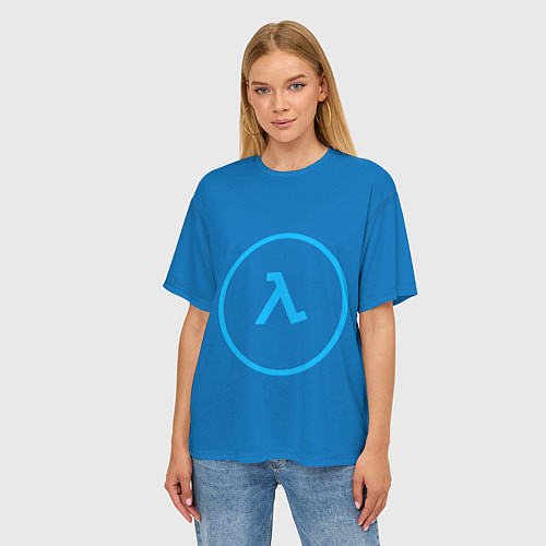 Женская футболка оверсайз Blue Shift / 3D-принт – фото 3