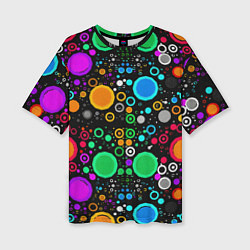 Футболка оверсайз женская Разноцветные круги, цвет: 3D-принт