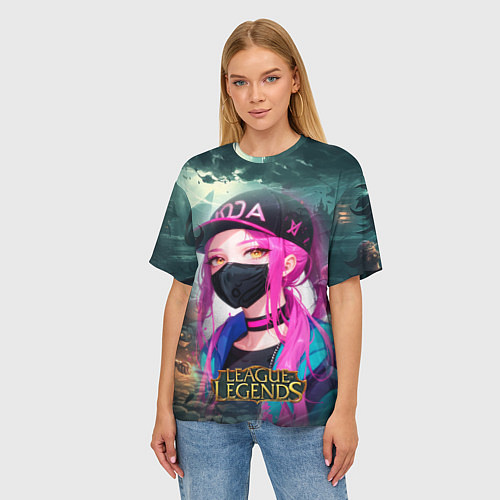 Женская футболка оверсайз League Of Legends Akali Kda / 3D-принт – фото 3