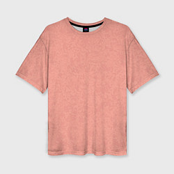 Женская футболка оверсайз Однотонный персиковый текстура