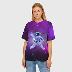 Футболка оверсайз женская Космический рок eee космонавт, цвет: 3D-принт — фото 2