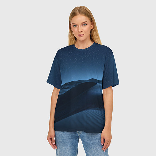 Женская футболка оверсайз Дюна - звездное небо / 3D-принт – фото 3