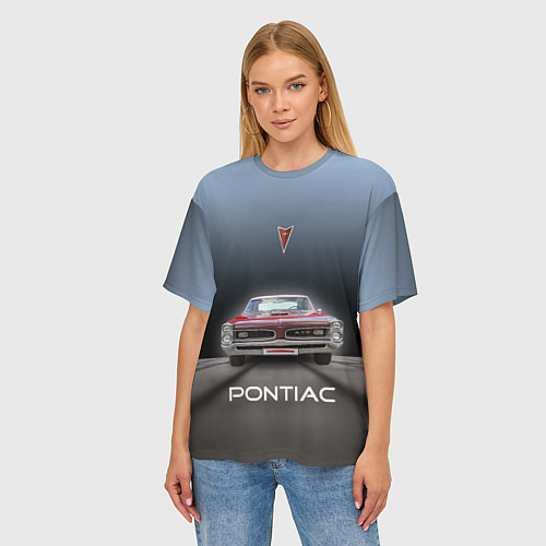 Женская футболка оверсайз Американский масл-кар Pontiac GTO / 3D-принт – фото 3