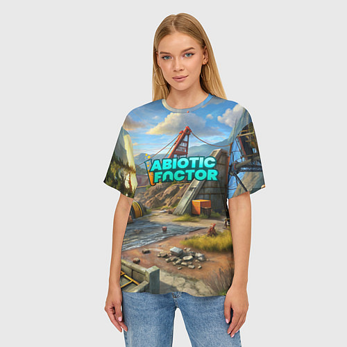 Женская футболка оверсайз Abiotic Factor атомный мир / 3D-принт – фото 3
