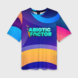 Футболка оверсайз женская Abiotic Factor цветные круги и лого, цвет: 3D-принт