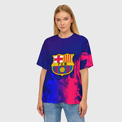 Футболка оверсайз женская Barcelona fc club gradient, цвет: 3D-принт — фото 2