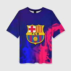 Женская футболка оверсайз Barcelona fc club gradient