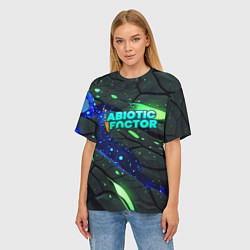 Футболка оверсайз женская Abiotic Factor logo bright neon, цвет: 3D-принт — фото 2