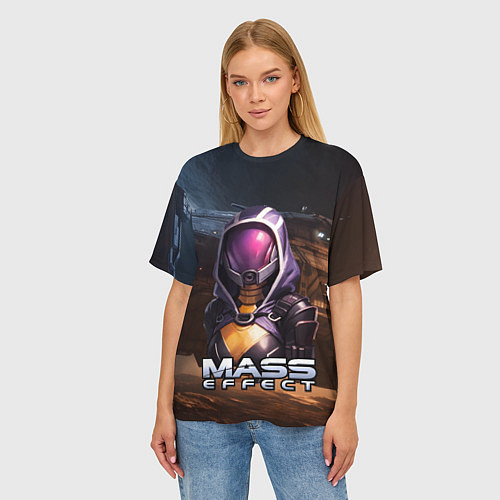 Женская футболка оверсайз Mass Effect ТалиЗора аватар / 3D-принт – фото 3