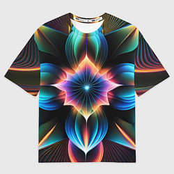 Футболка оверсайз женская Графические лепестки радужные, цвет: 3D-принт