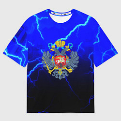 Футболка оверсайз женская Герб РФ шторм империя, цвет: 3D-принт
