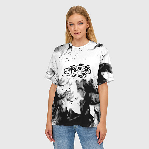 Женская футболка оверсайз Rasmus smoke steel / 3D-принт – фото 3
