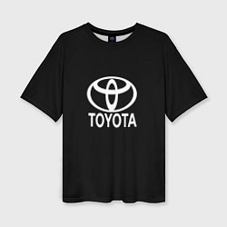 Футболка оверсайз женская Toyota white logo, цвет: 3D-принт