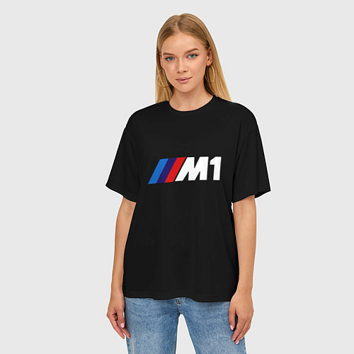 Женская футболка оверсайз BMW m1 logo / 3D-принт – фото 3