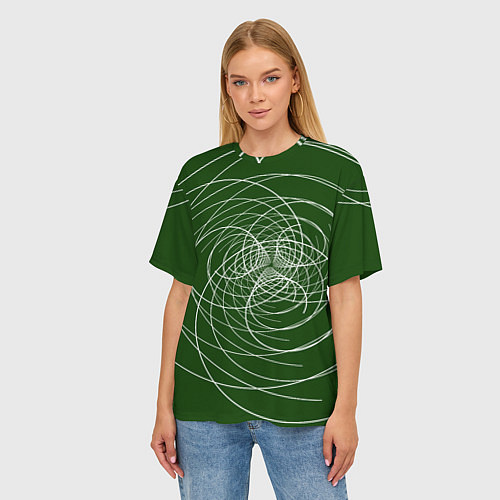 Женская футболка оверсайз Контурные вихри / 3D-принт – фото 3