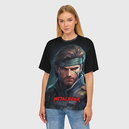 Женская футболка оверсайз Веном Снейк из игры Metal gear / 3D-принт – фото 3