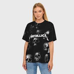 Футболка оверсайз женская Metallica - logo rock group, цвет: 3D-принт — фото 2