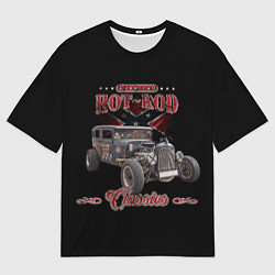 Футболка оверсайз женская Классический хот-род в rat стиле, цвет: 3D-принт
