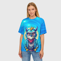 Футболка оверсайз женская Сова в одежде на стиле, цвет: 3D-принт — фото 2