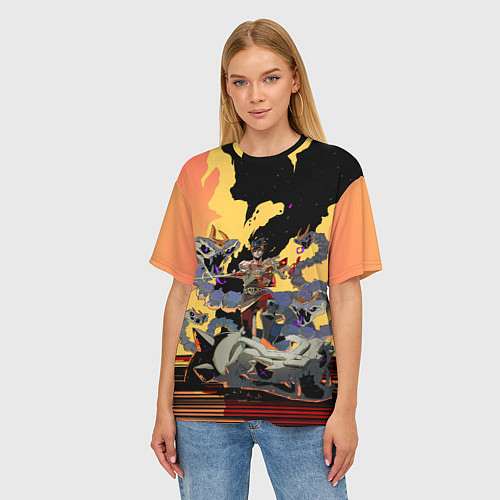 Женская футболка оверсайз Hades Загрей принц Подземного мира / 3D-принт – фото 3