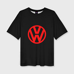 Футболка оверсайз женская Volkswagen red logo, цвет: 3D-принт