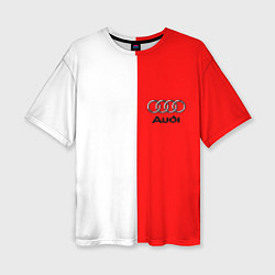 Женская футболка оверсайз AUDI logo полосы
