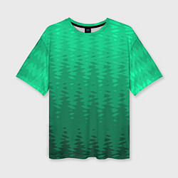 Женская футболка оверсайз Зелёный абстрактный градиент