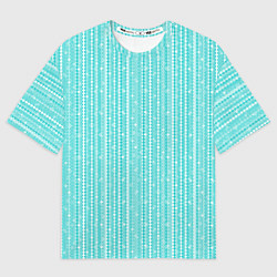 Футболка оверсайз женская Светлый голубой полосы-узоры, цвет: 3D-принт