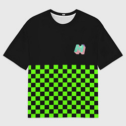 Футболка оверсайз женская Minecraft клетка, цвет: 3D-принт