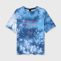 Футболка оверсайз женская Tokyo: tie-dye blue, цвет: 3D-принт