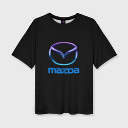 Футболка оверсайз женская Mazda neon logo, цвет: 3D-принт