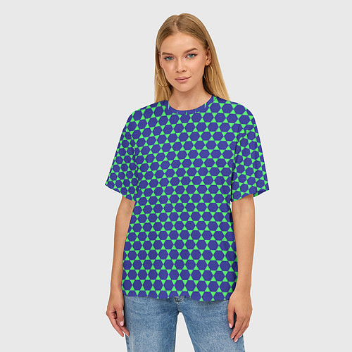 Женская футболка оверсайз Паттерн шестигранников / 3D-принт – фото 3