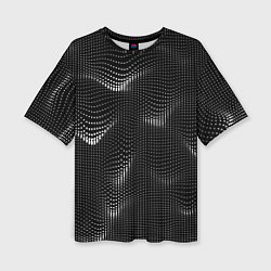 Женская футболка оверсайз Чёрная оптическая иллюзия из точек