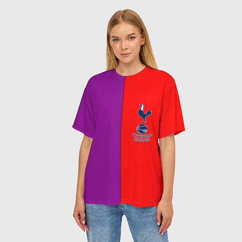 Женская футболка оверсайз Tottenham fc geometry / 3D-принт – фото 3