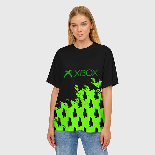 Женская футболка оверсайз Billie Eilish x Xbox / 3D-принт – фото 3