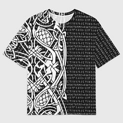 Футболка оверсайз женская Защитный узор и руны, цвет: 3D-принт