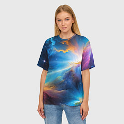 Футболка оверсайз женская Космический пейзаж - галактики, цвет: 3D-принт — фото 2