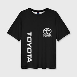 Женская футболка оверсайз Toyota logo white steel