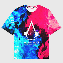 Футболка оверсайз женская Assassins Creed fight fire, цвет: 3D-принт