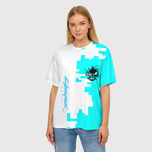 Женская футболка оверсайз Cyberpunk 2077 gamer / 3D-принт – фото 3