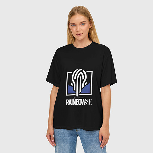 Женская футболка оверсайз Rainbow six siege logo / 3D-принт – фото 3