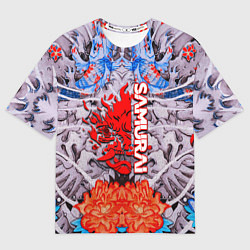 Футболка оверсайз женская Cyberpunk 2077 samurai tatoo, цвет: 3D-принт