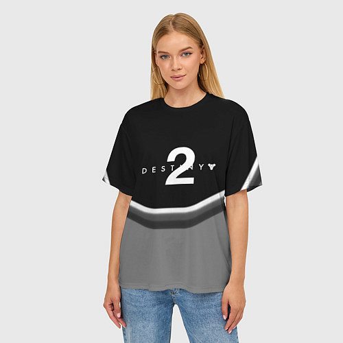 Женская футболка оверсайз Destiny geometry online game / 3D-принт – фото 3