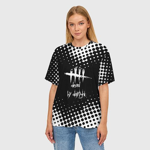 Женская футболка оверсайз Dead by daylight geometry / 3D-принт – фото 3