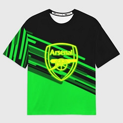 Футболка оверсайз женская Arsenal geometry line green, цвет: 3D-принт