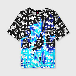 Футболка оверсайз женская Marshmello fire, цвет: 3D-принт