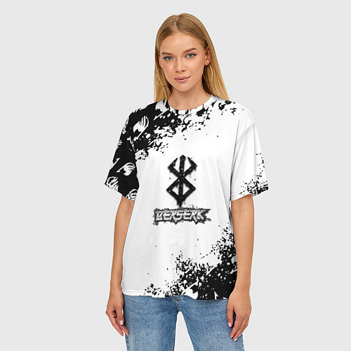 Женская футболка оверсайз Хвост феи x Берсерк / 3D-принт – фото 3