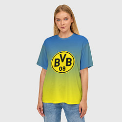 Футболка оверсайз женская Borussia gradient, цвет: 3D-принт — фото 2
